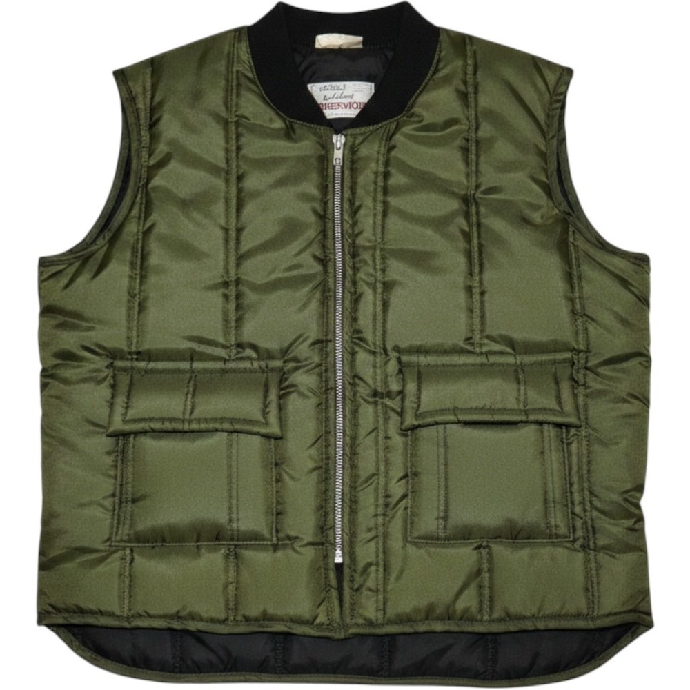 Walls Insulated Outerwear Vest Mens Large Olive Green Quilted Full Zip Workwear